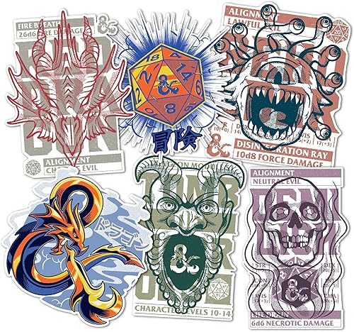 Desert Cactus Calcomanías de Calabozos y Dragones, 6 calcomanías de D&D, botella de agua para laptop, álbum de recortes, decoración de vinilo,