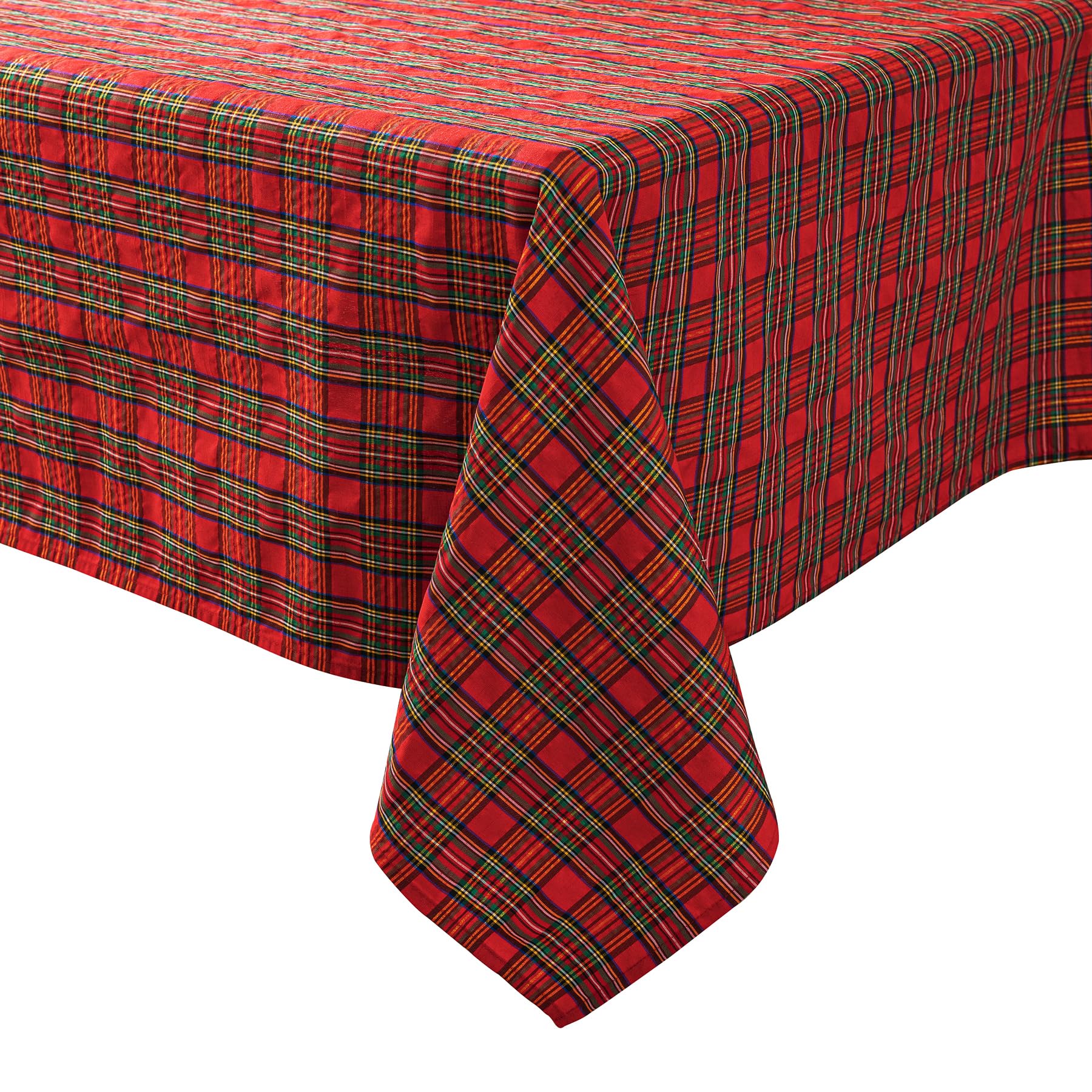Mantel De Tela Teñida De Hilo A Cuadros Rectangular, Navidad Clásico De Mantel