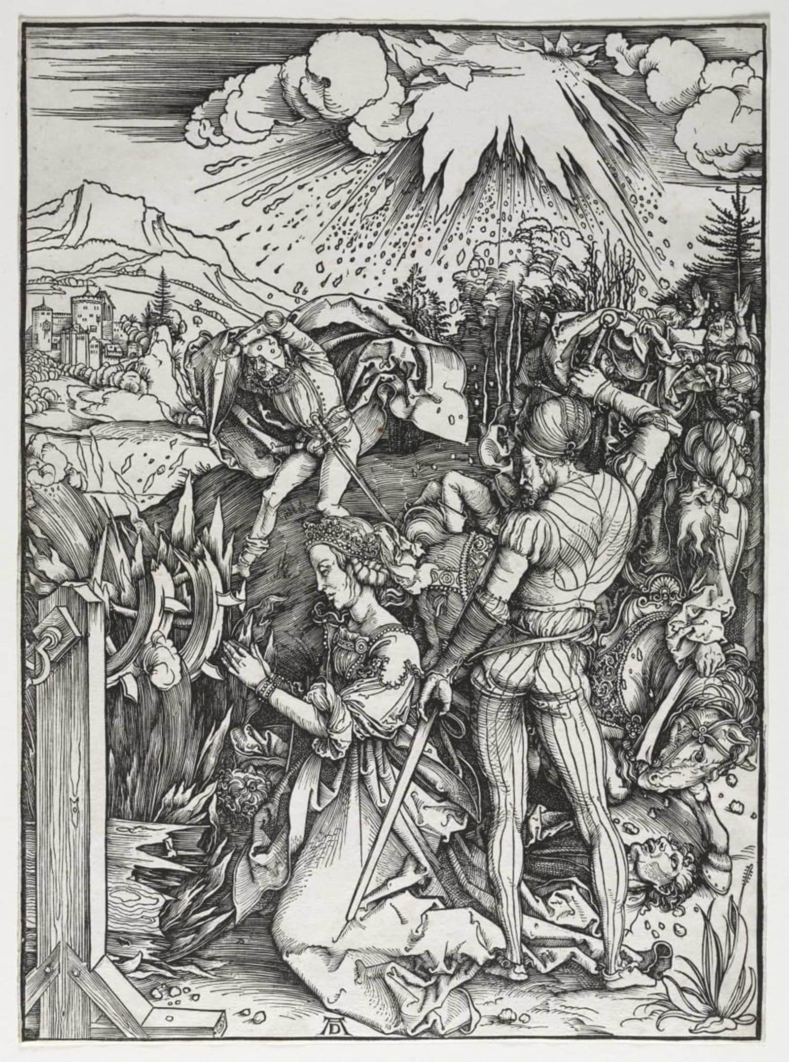 POSTERIIk Vintage Art Print Images Pictures Print the Martyrdom of Saint Catherine of Alexandria by Albrecht Dürer Modern Colour Posters for Office Home Decor 60x90cm