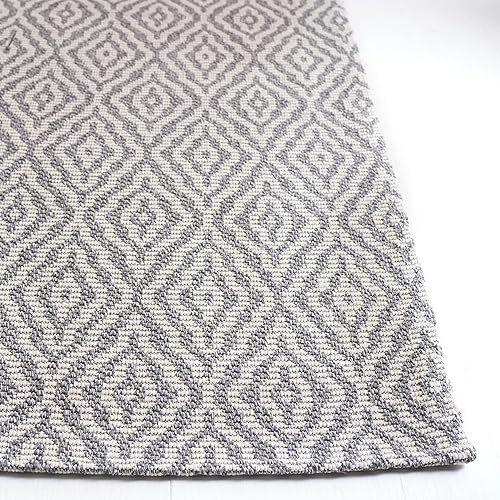 Miniatura 6 de Martha Stewart Collection by SAFAVIEH MSR484E - Alfombra geométrica contemporánea de algodón de 9 x 12 pies color gris pardocrema