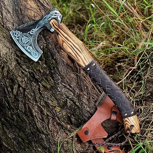 SS SMART & SHARP SPORTS INC Hacha vikinga de acero de alto carbono hecha a mano personalizada, regalo para him, 17.5 pulgadas SS-17602 (hacha