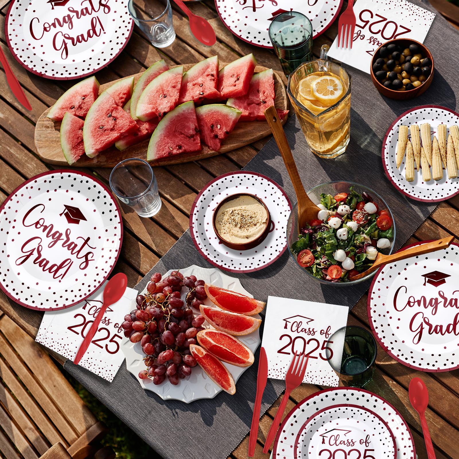 Maroon Graduation Party Plates And Napkins Maroon Class Of 2024 Grad  Congrats Party Graduation Decorations, image size:1600x1600
