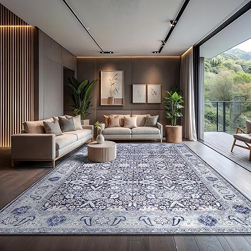 Miniatura 132 de CAMILSON Alfombra moderna de lujo de 8 x 10 pies, estilo vintage, abstracto, suave, de pelo medio, resistente a las manchas, fácil de limpiar, no