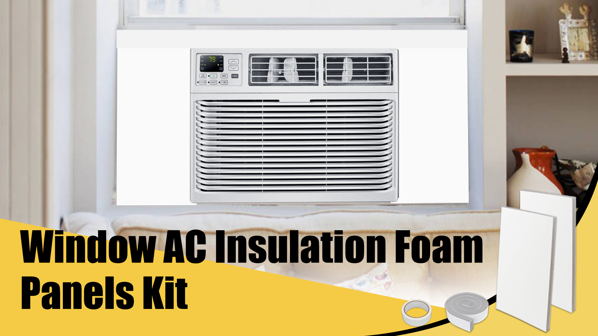 Mxclimate Window Air Conditioner Foam Insulation 17" Good Sealing AC Side Walls Window Insulation Kit For Window AC For All Seasons 2 Pack - View #9