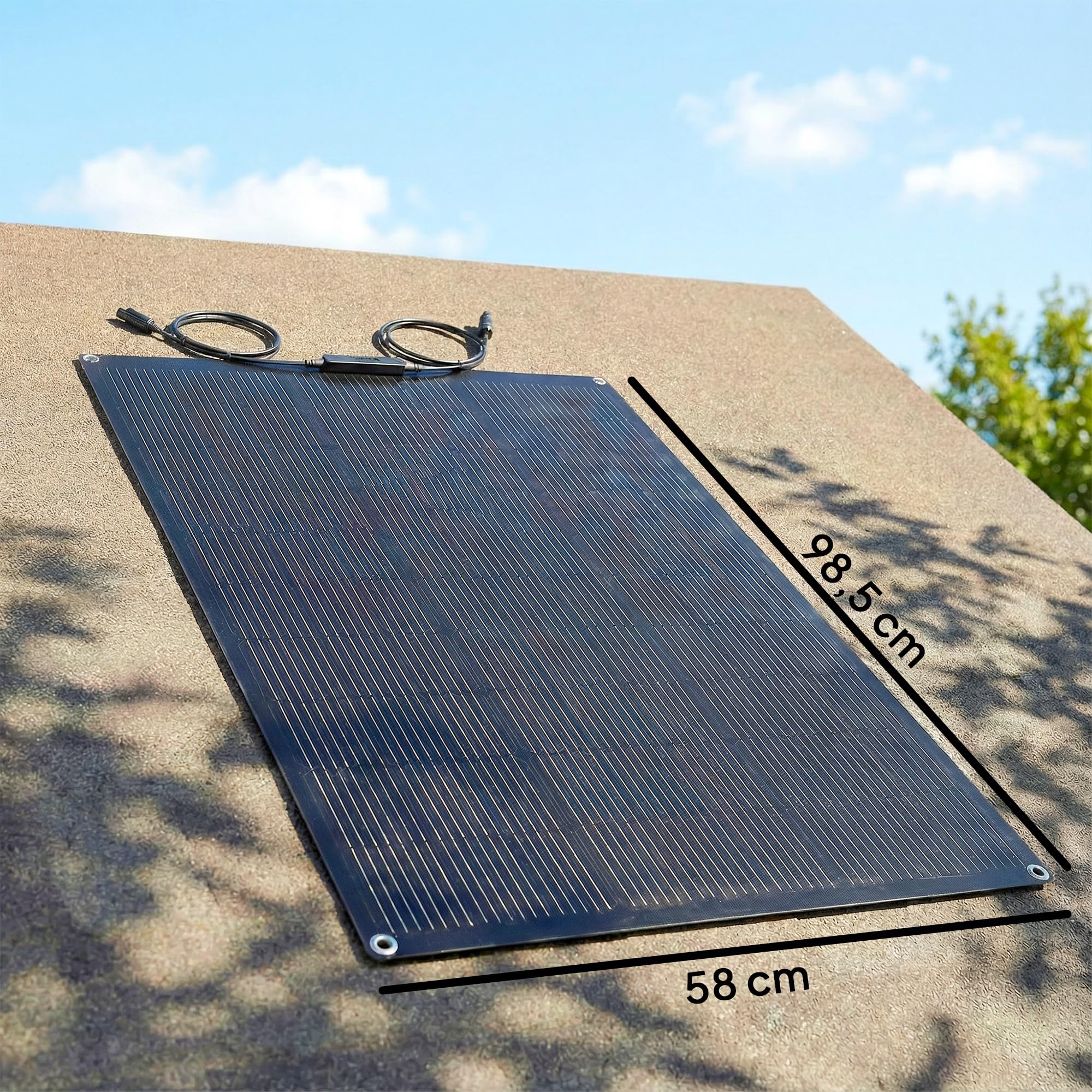HOMCOM Panel Solar 100W 18V Cargador Solar Portátil Exterior con 2 Puertos USB Pantalla LCD IP67 Cargador Solar Impermeable Coche Barco Autocaravana Camping Al Aire Libre