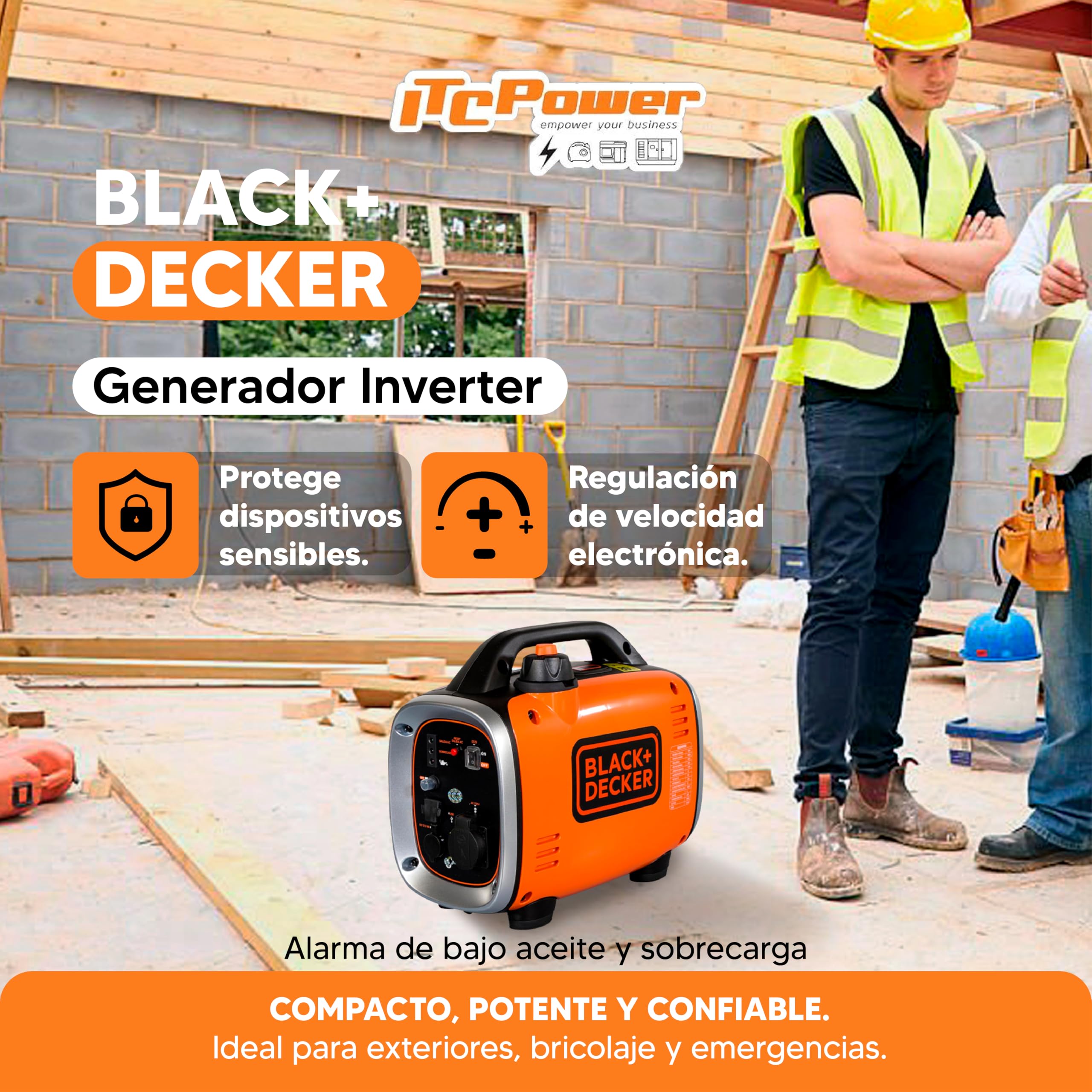 BLACK+DECKER Generador gasolina inverter 900W BXGNI900E
