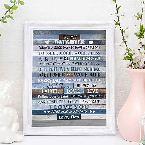 Miniatura 7 de To My Daughter - I Love You - From Dad - Love Wall Art Print, Modern Typographic Motivational Wall Print For Home Decor, Dining Decor, Elegant Gift