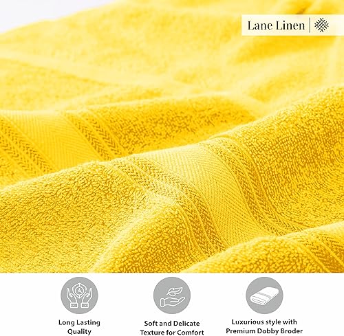 Vista 237 de LANE LINEN Juego de toallas de baño 100% algodón, 18 piezas, cero torsión, secado rápido, súper suaves y altamente absorbentes, 6 toallas de baño, 6