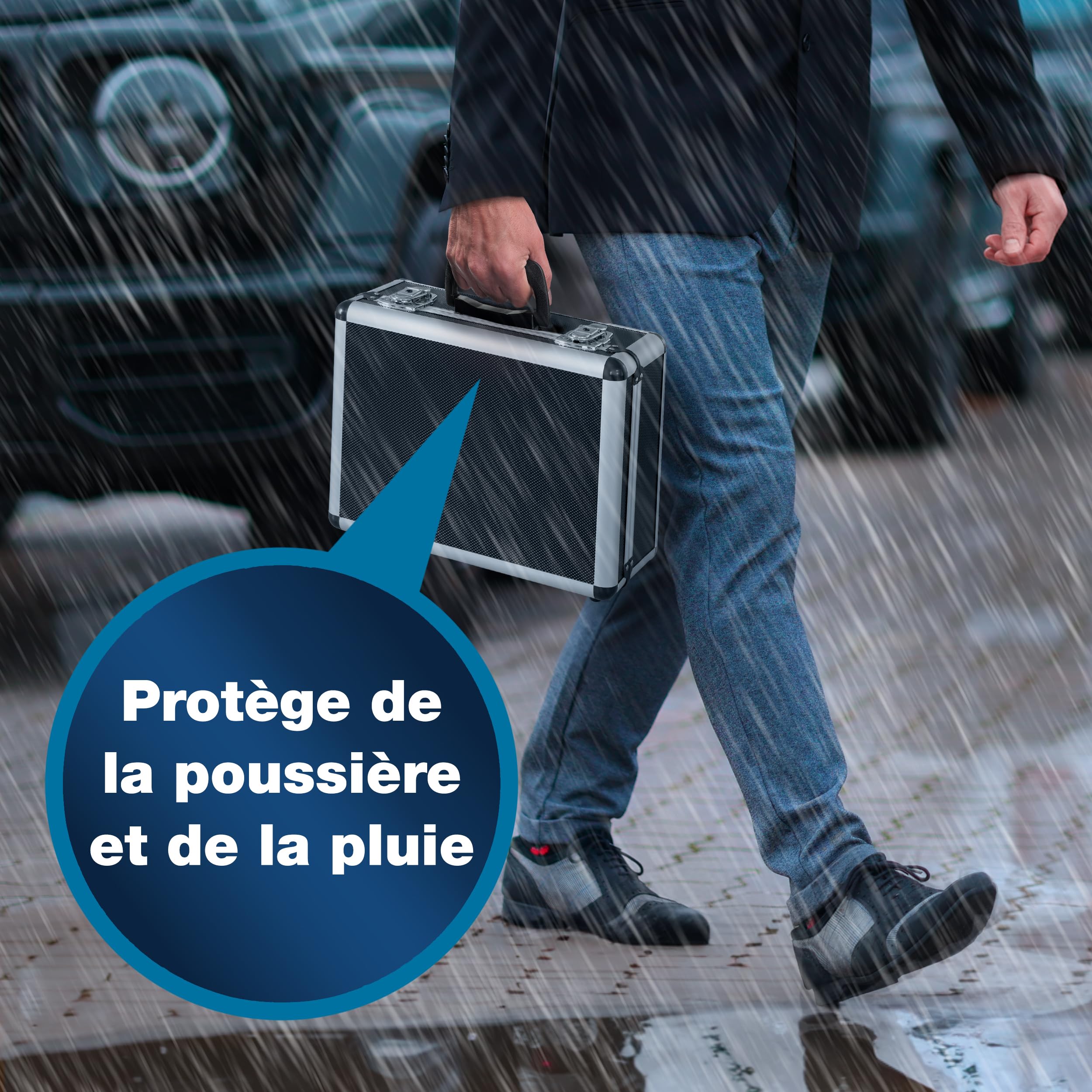 Peak Tech P 7300 - Mallette Robuste Universelle pour Instruments de Mesure, en Aluminium, Compartiment à Outils, Rembourrage en Mousse, Verrouillable, Anti-Poussière, M - 320 x 250 x 150 mm