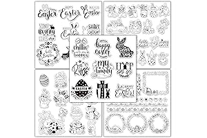 Whaline Small Easter Egg Stamps for Creative Card Making and Scrapbooking