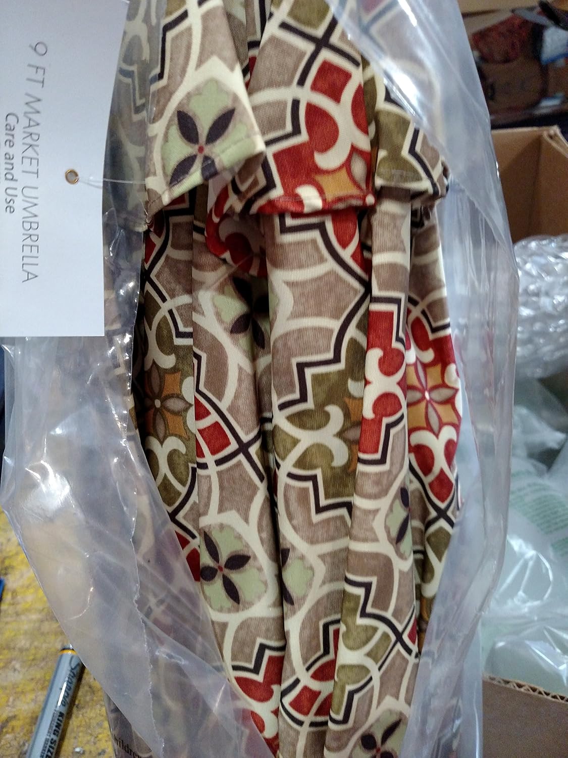 Nantucket 9’ Desert Tile Crank/Tilt Market Umbrella