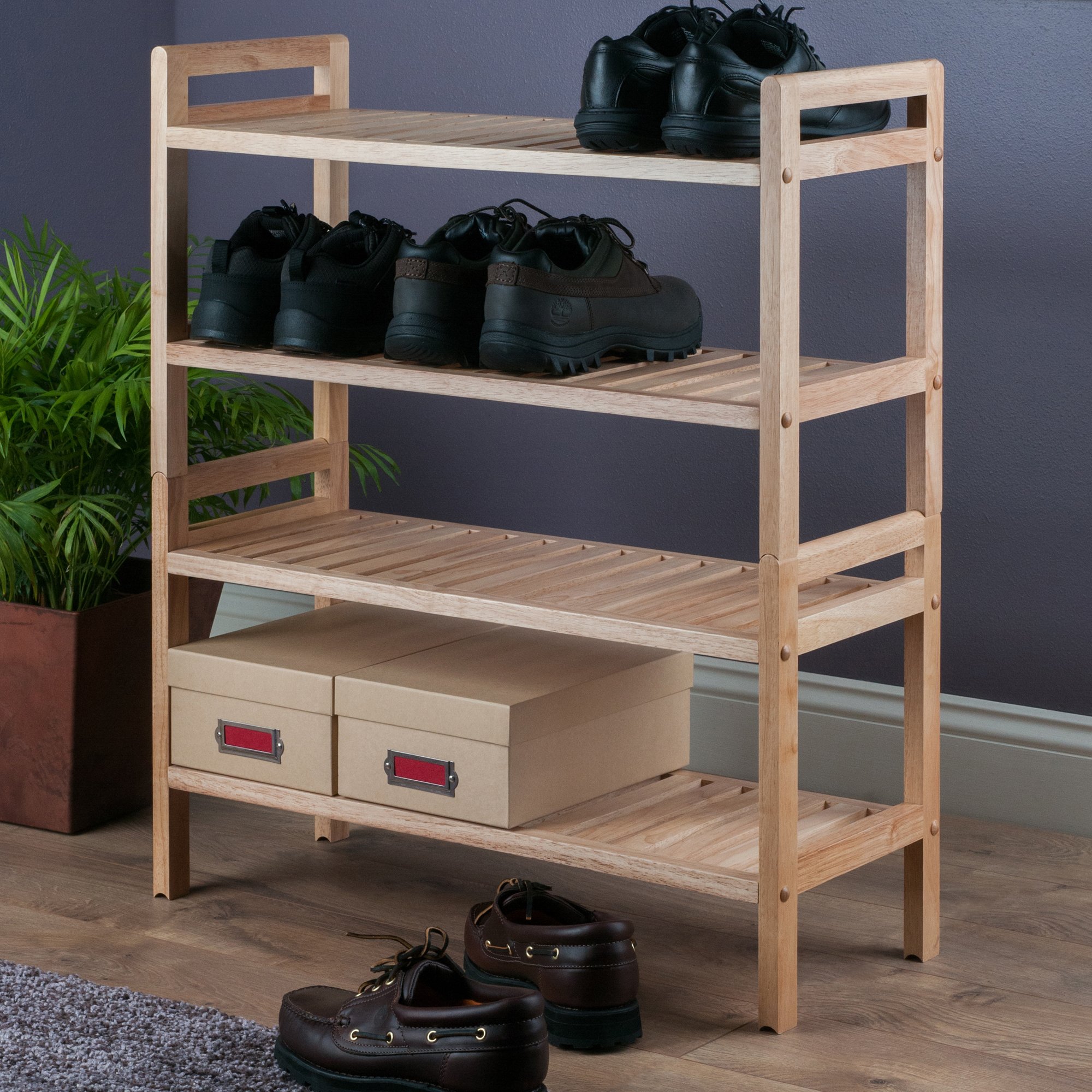 Amazon.com: Winsome Mercury Shoe Rack, Natural, 27.24x10.71x32.01