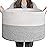 INDRESSME Large Blanket Basket, Laundry Toy Storage Baskets, Decorative Woven Basket for Living Room & Nursery, Baskets for Gifts Empty, Laundry, Dog Toys, Towels, Light Grey, 19.7 D x 12.6 H