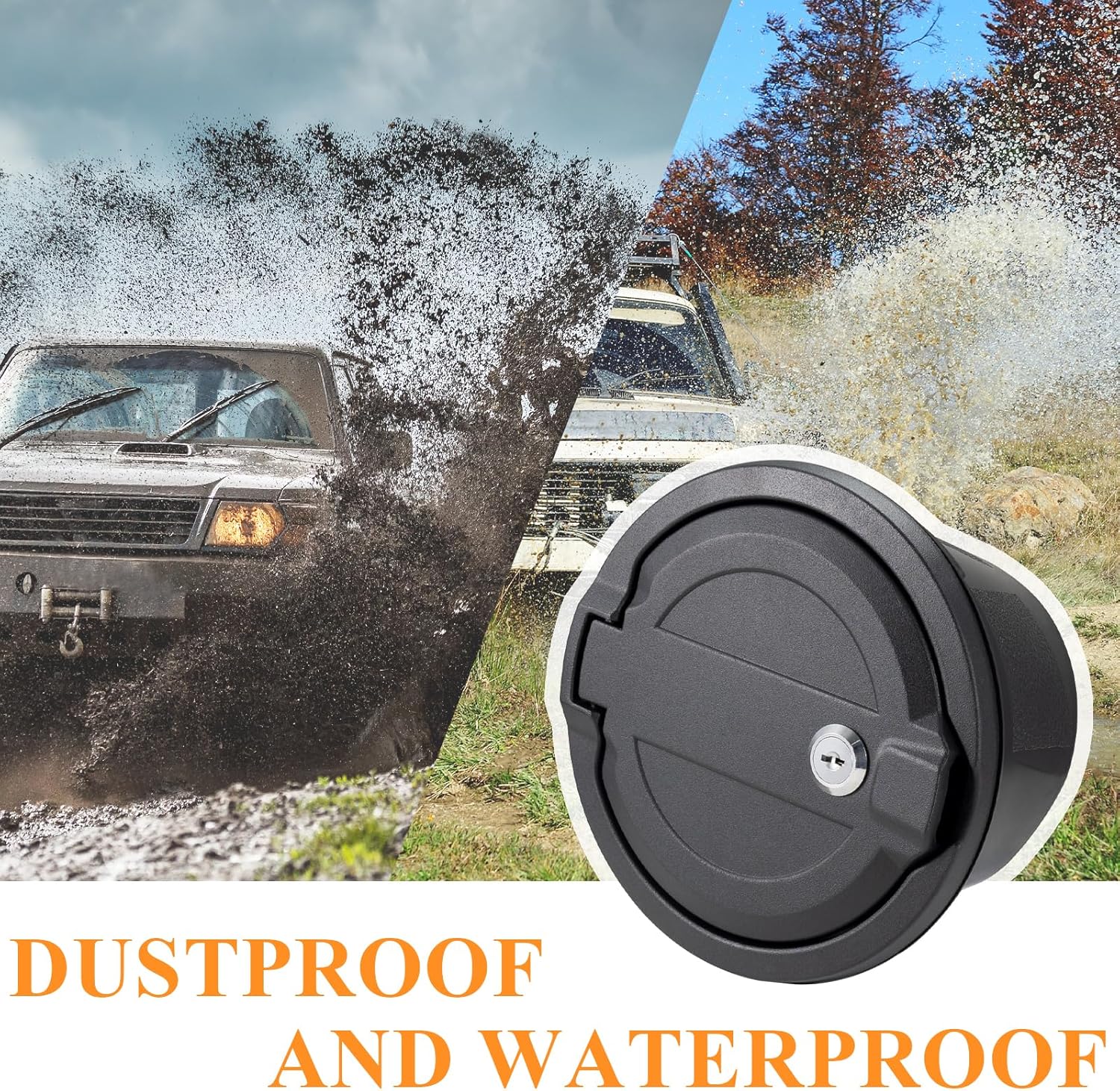 Fuel Filler Door Gas Tank Cap Cover for Jeep Wrangler JL 2018-2023 Accessories Unlimited Rubicon Sahara 2 Door and 4 Ddoor Locking Gas Tank Door (Gas Cap Cover A)