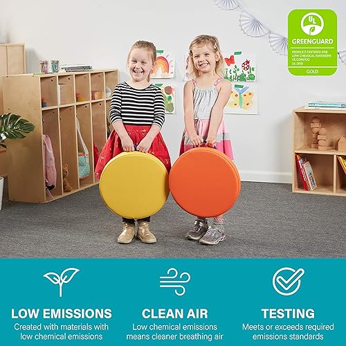 Miniatura 5 de Factory Direct Partners SoftScape 15 inch Round Classroom Floor Cushions with Handles; Flexible Seating for Daycare, Preschool, Playroom; 2 inch