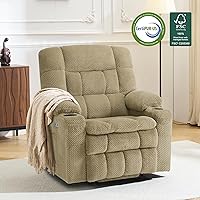 Vista 4 de MCombo Silla reclinable eléctrica de doble motor para personas mayores, silla elevadora plana con calor y masaje, silla elevadora pequeña, Beige