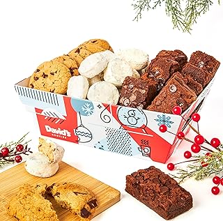 David’s Cookies Holiday Cookies and Brownies Gift Basket Crate - Deliciously Flavored Assorted Cookies and Brownies in a Christmas Snack Box Gift Crate - Gourmet Holiday Food Gift Basket for Sharing