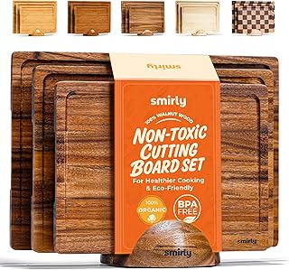 26 Wood Kitchen Ideas For a Warm Natural Feel 65 SMIRLY Walnut Wood Cutting Boards for Kitchen, Set of 3 with Holder Larg...
