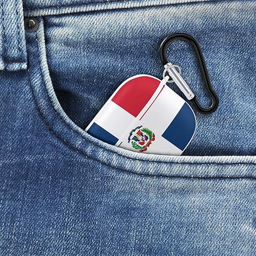 Miniatura 8 de Funda rígida de protección completa con bandera de República Dominicana para auriculares Airpods Pro con llavero colgante