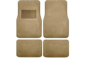 Beige Floor Mats: FH Group Car Floor Mat 4 Piece Set