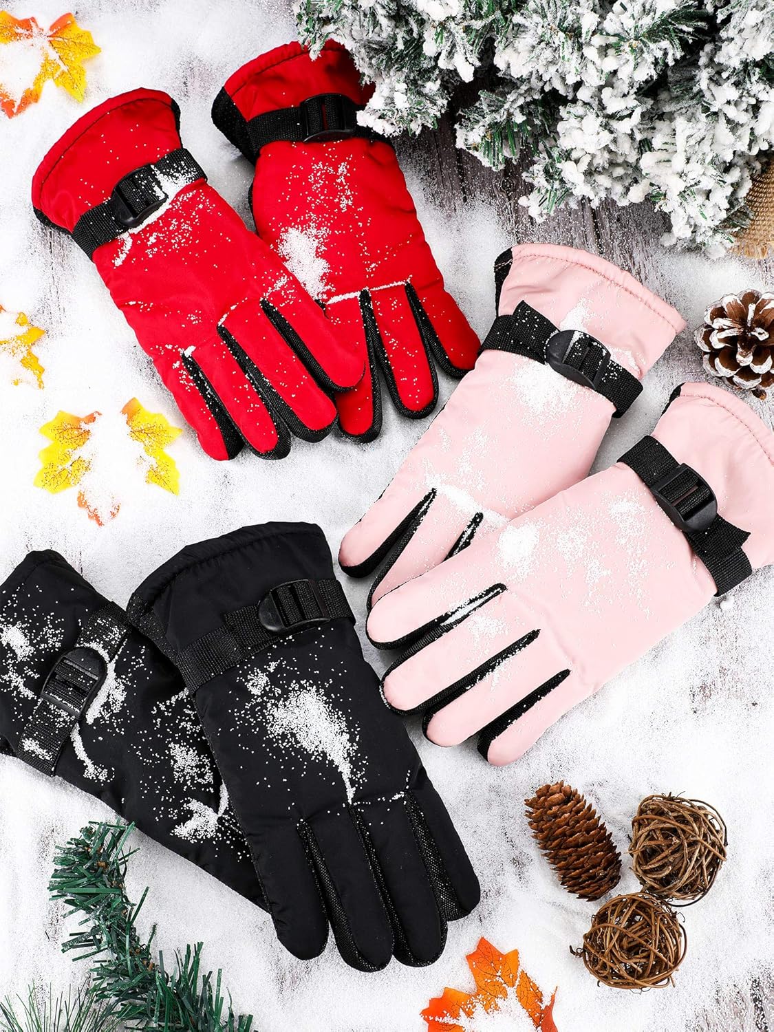 4 Pairs Kids Winter Gloves Waterproof Snow Ski Gloves Warm Unisex Camouflage Gloves for Cold Weather Girls Boys Children : Sports & Outdoors