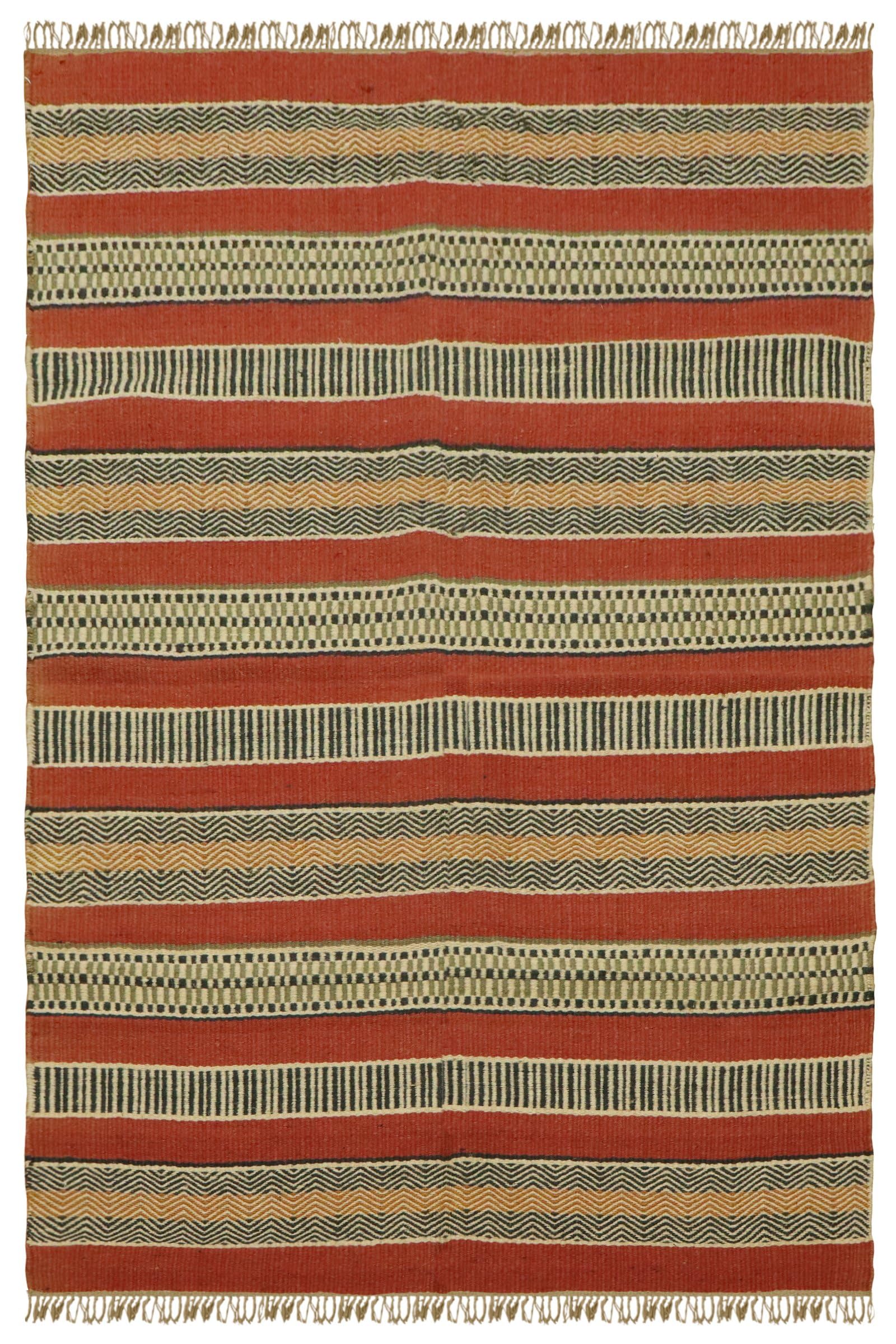 Tapis Kilim fait main en laine et jute de 2,4m carré tissé plat
