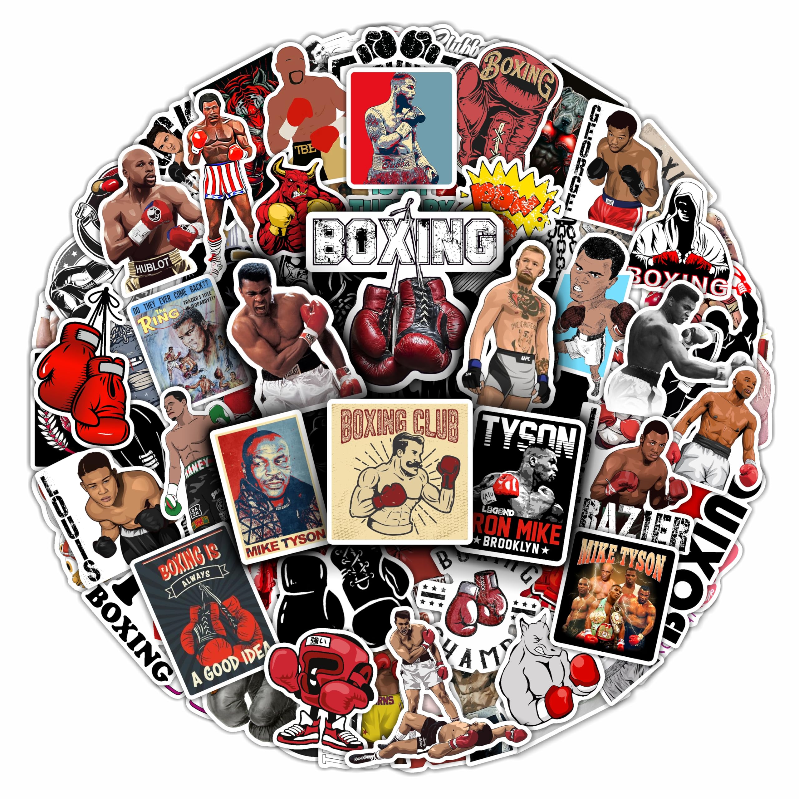 Photo 1 of 100Pcs Boxing Stickers for Water Bottle and Laptop - Boxing Party Favors & Decorations, Waterproof Vinyl Decals, Sport and Fighter Stickers, Gifts for Women & Men