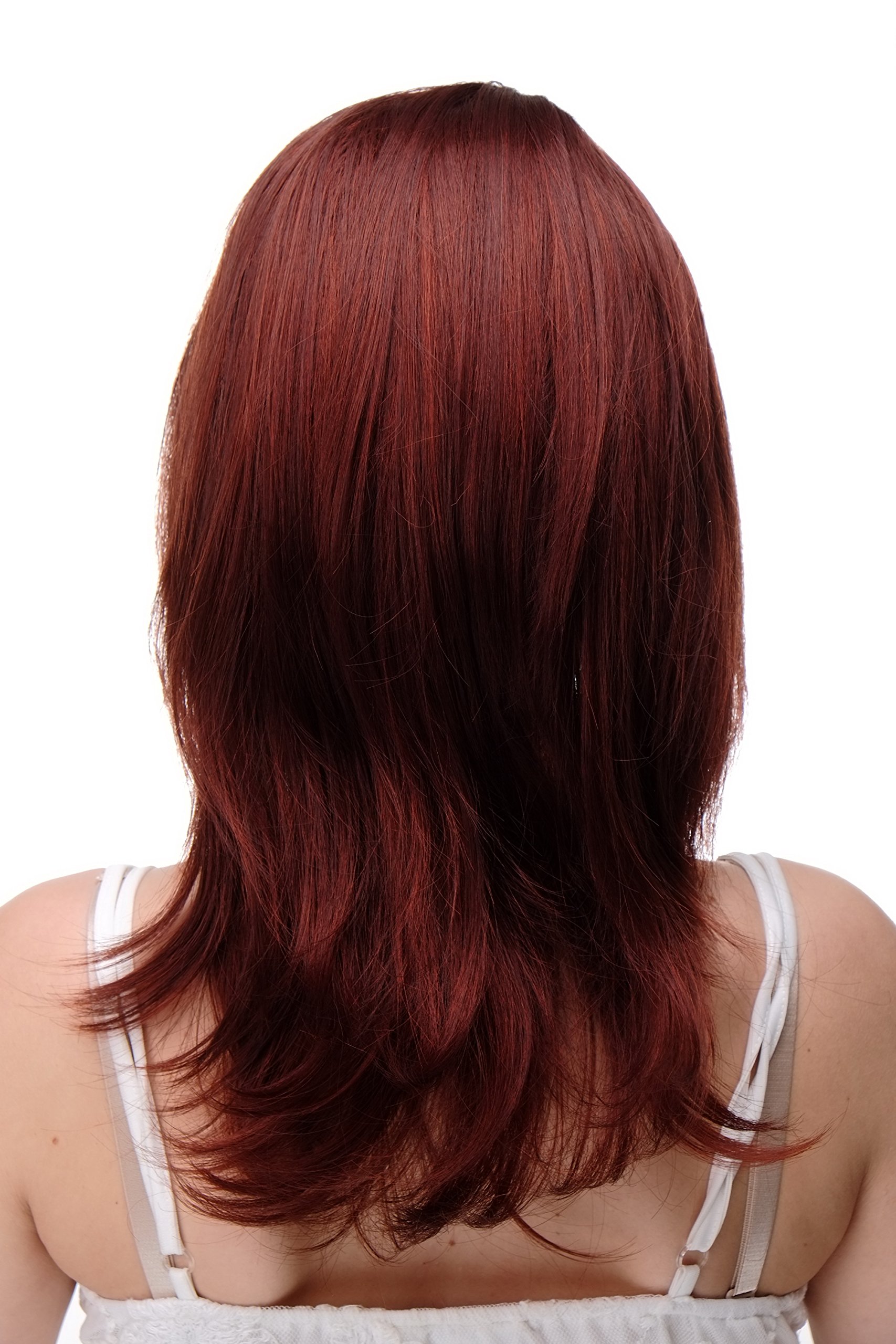 WIG ME UP 3003-33A/130 Lady Quality Wig long medium length naugthy long bangs (can part to side) straight layered brown red mix approx 19,5inch - Image 4