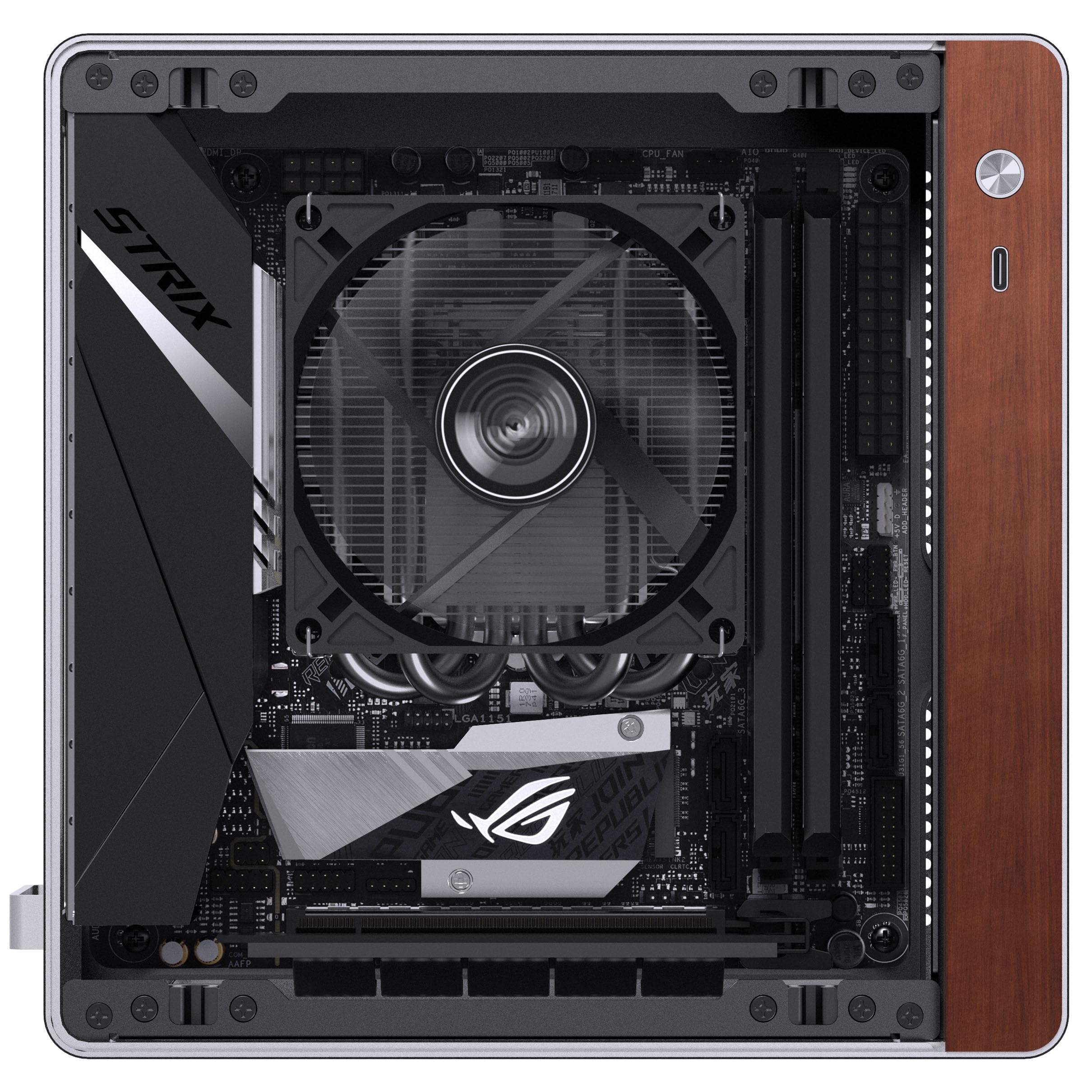 Jonsbo NV10 PC-Gehäuse Silber | Mini-ITX Case aus Aluminium & Stahl, kompaktes ITX-Gehäuse mit USB-C, Low-Profile GPU Support