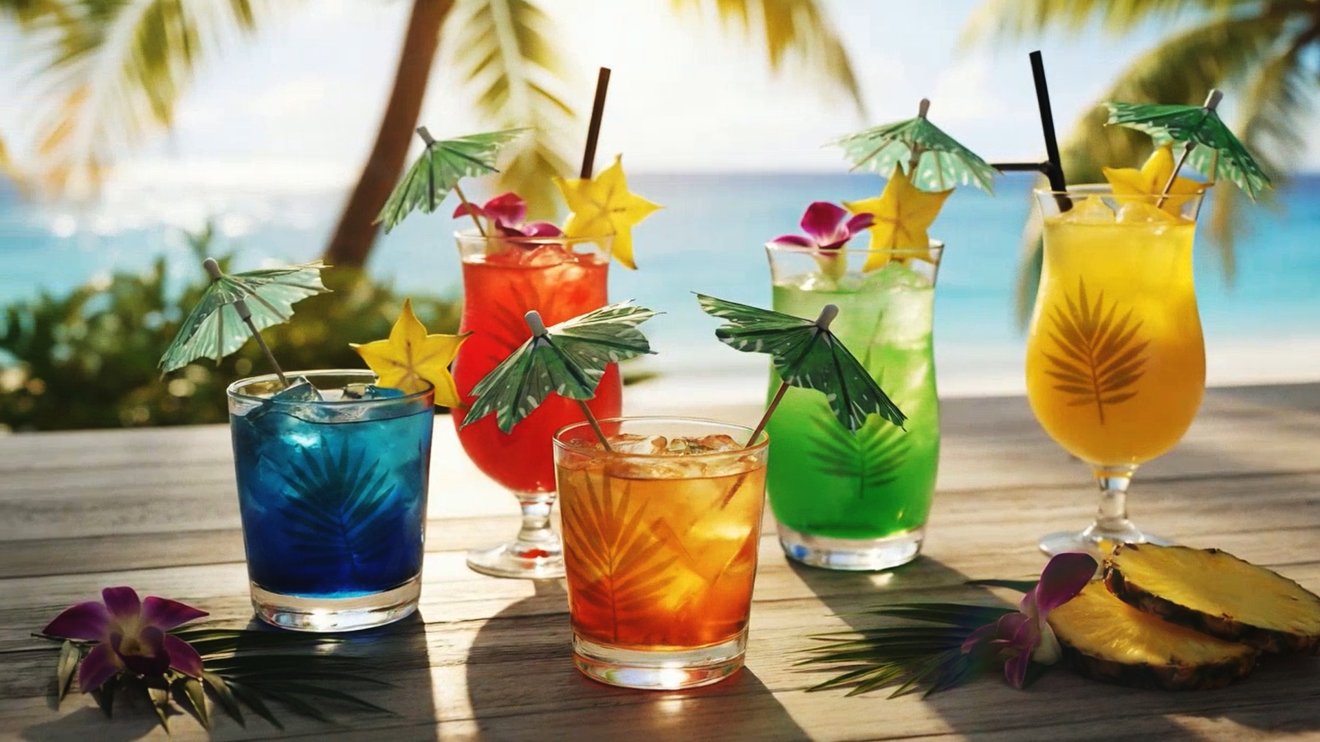 海花セール❣️ 琉球*海花のたね　琉球*プリザモス✴︎ラッキーセット Amazon.com | Newtay 150 Pcs Summer Cocktail Picks Palm Trees