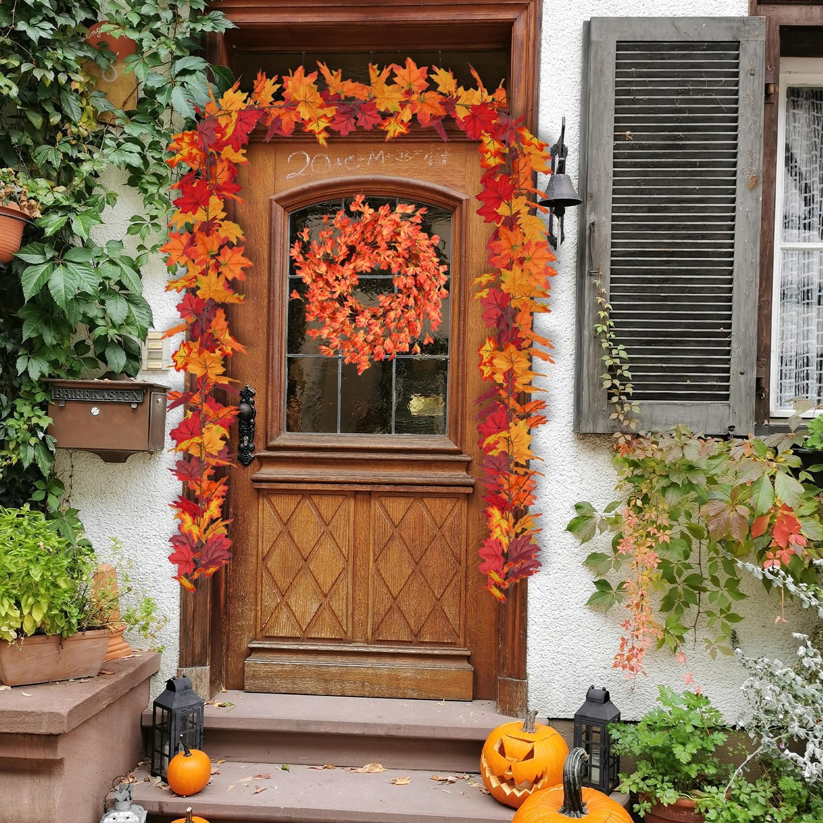 Jobflower Ghirlanda Autunnale Con Bacche 61 Cm - Per Porta, Finestra O Tavola - Decorazione Interni/Esterni