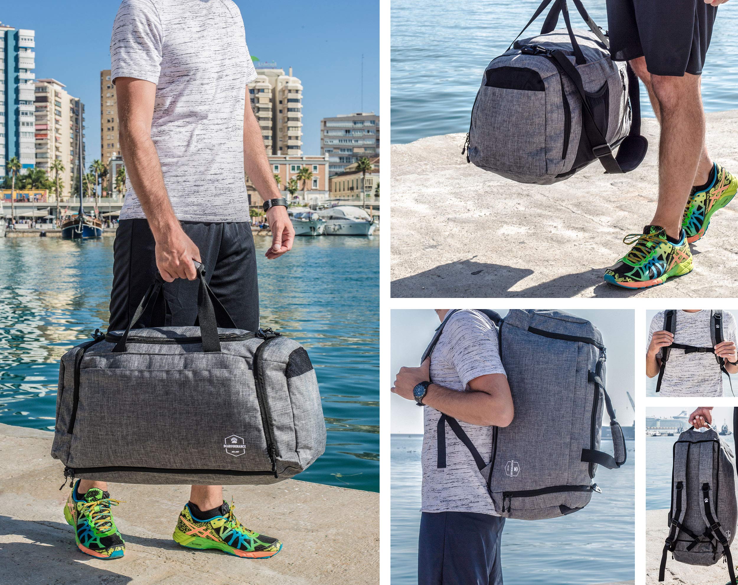 Ultimate Sportbag – Borsa sportiva per uomini e donne con scomparto extra per scarpe e scomparto umido con funzione zaino per sport, allenamento, ym, viaggio