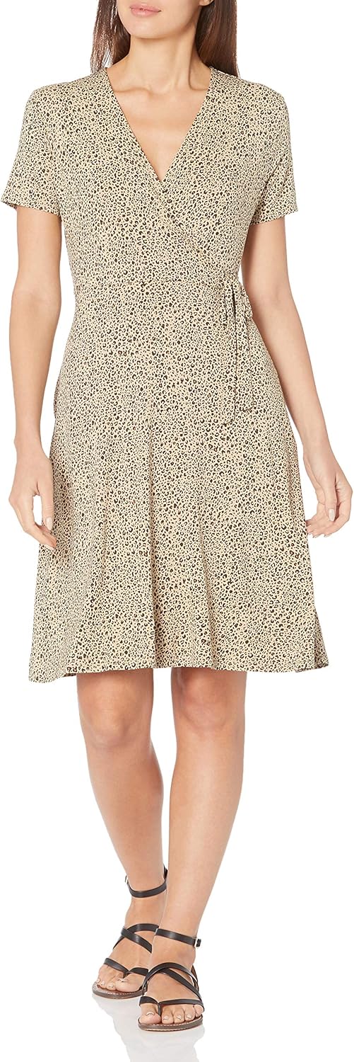 Amazon Essentials Vestido Cruzado con Manga Casquillo Mujer
