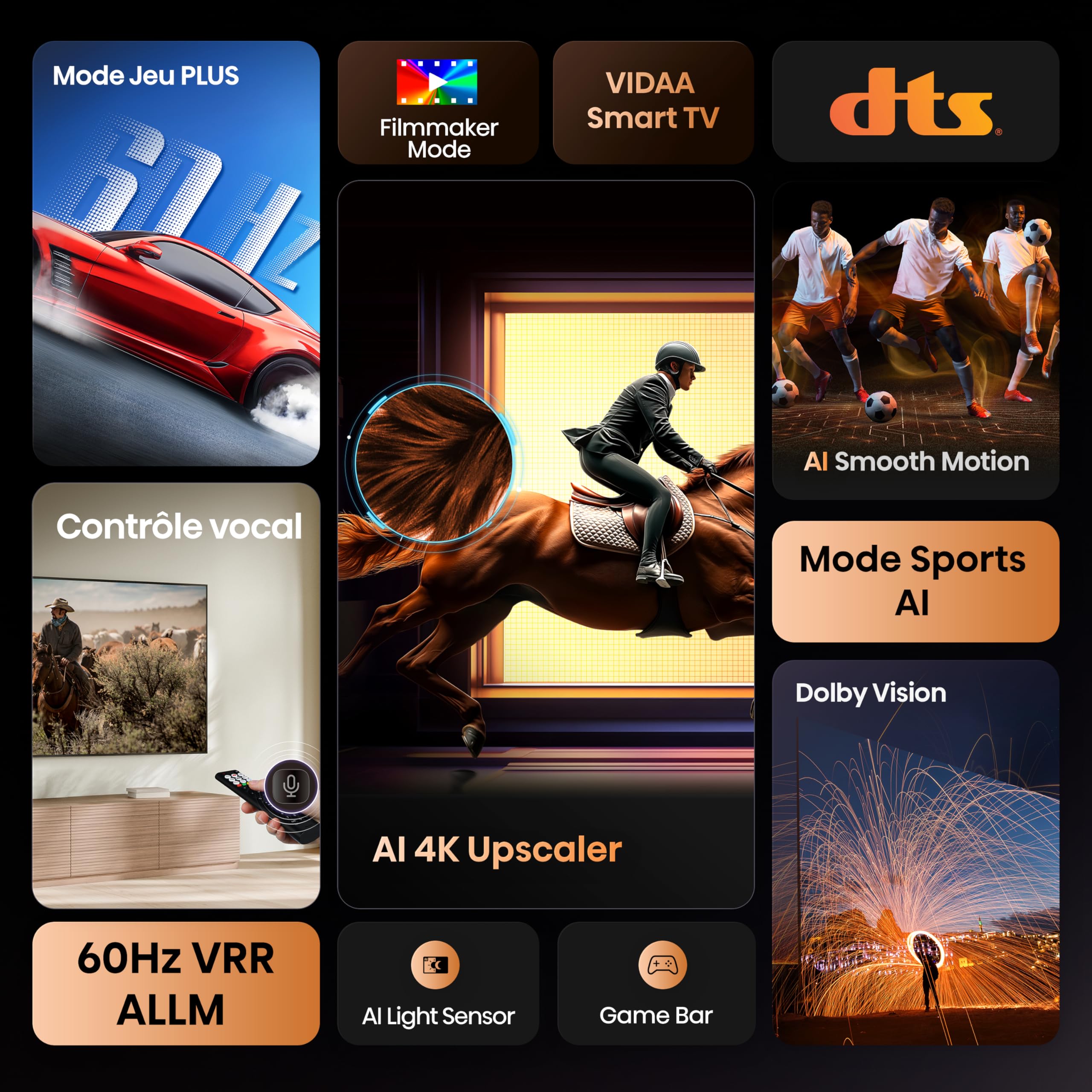 Hisense 58A6S Fernseher 4K UHD 58 Zoll (146 cm), Smart TV HomeOS U9.5, Dolby Vision HDR, Game Mode Plus (VRR 60 Hz), DTS Virtual:X, Alexa integriert, Schwarz