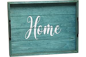 Coastal Beach Decorative Turquoise Wood Tray