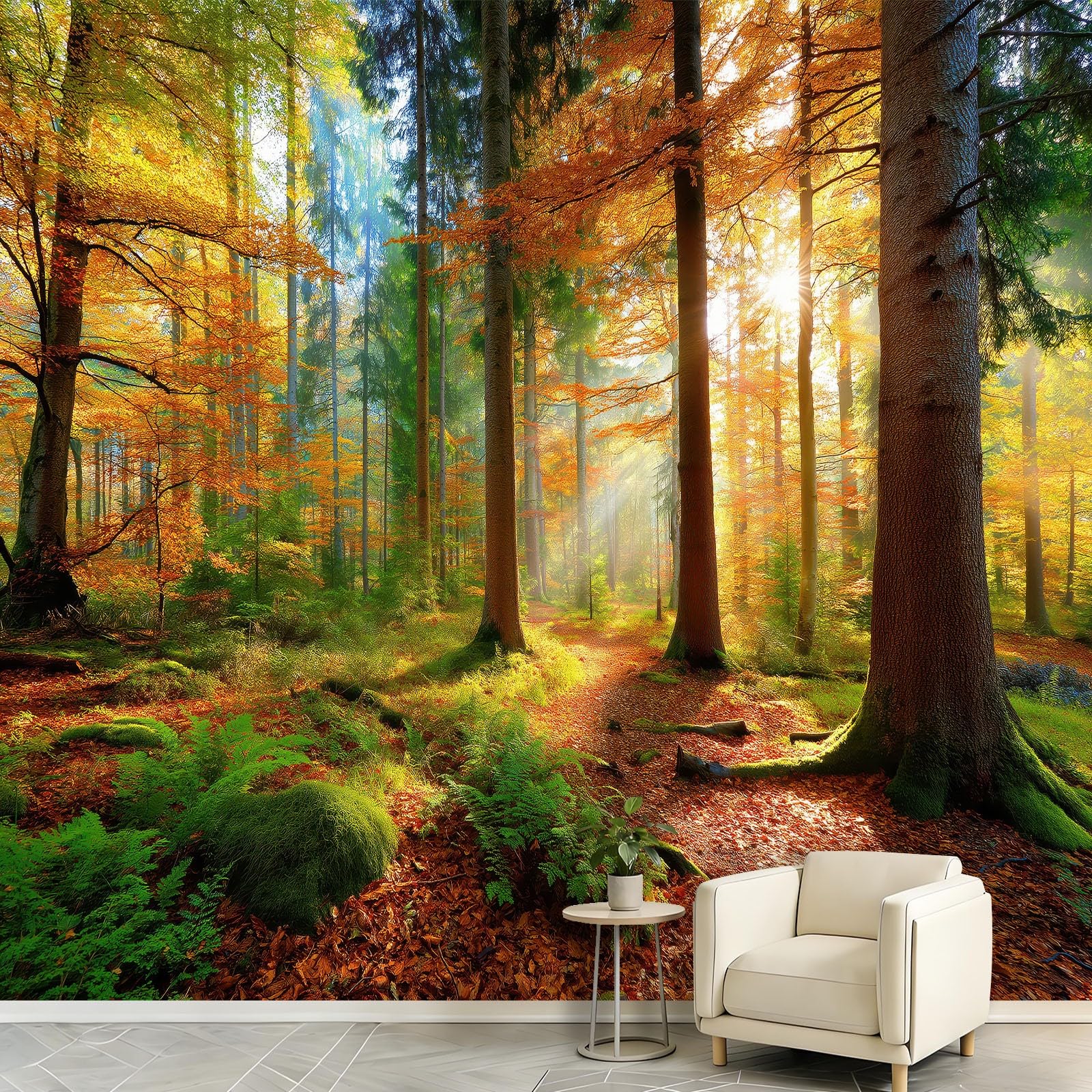 WTD - Papel pintado fotográfico (fieltro, 300 x 210 cm), diseño de bosque