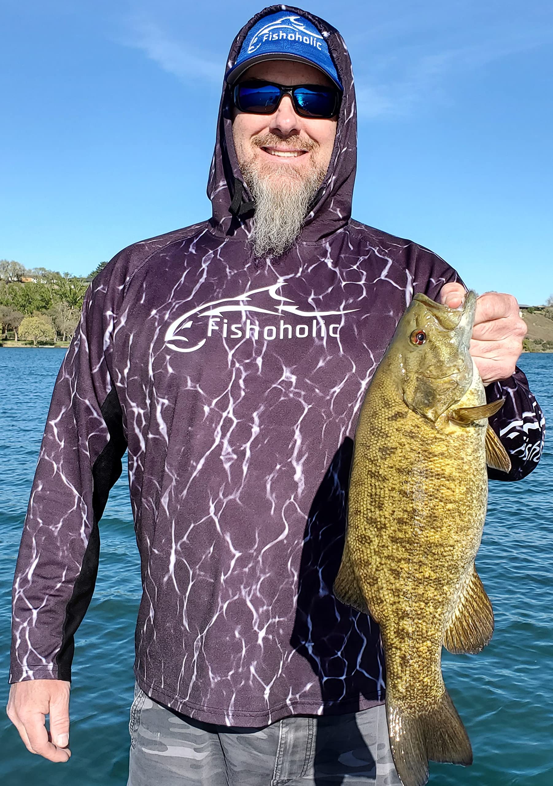 Fishoholic - BiFocal - Reader - Bi-Focal x1.5 x2.0 x2.5 Magnifications - Polarized Fishing Sunglasses - UV400 - Fishing Gift (Vx2.5 MB-BLU-blk)