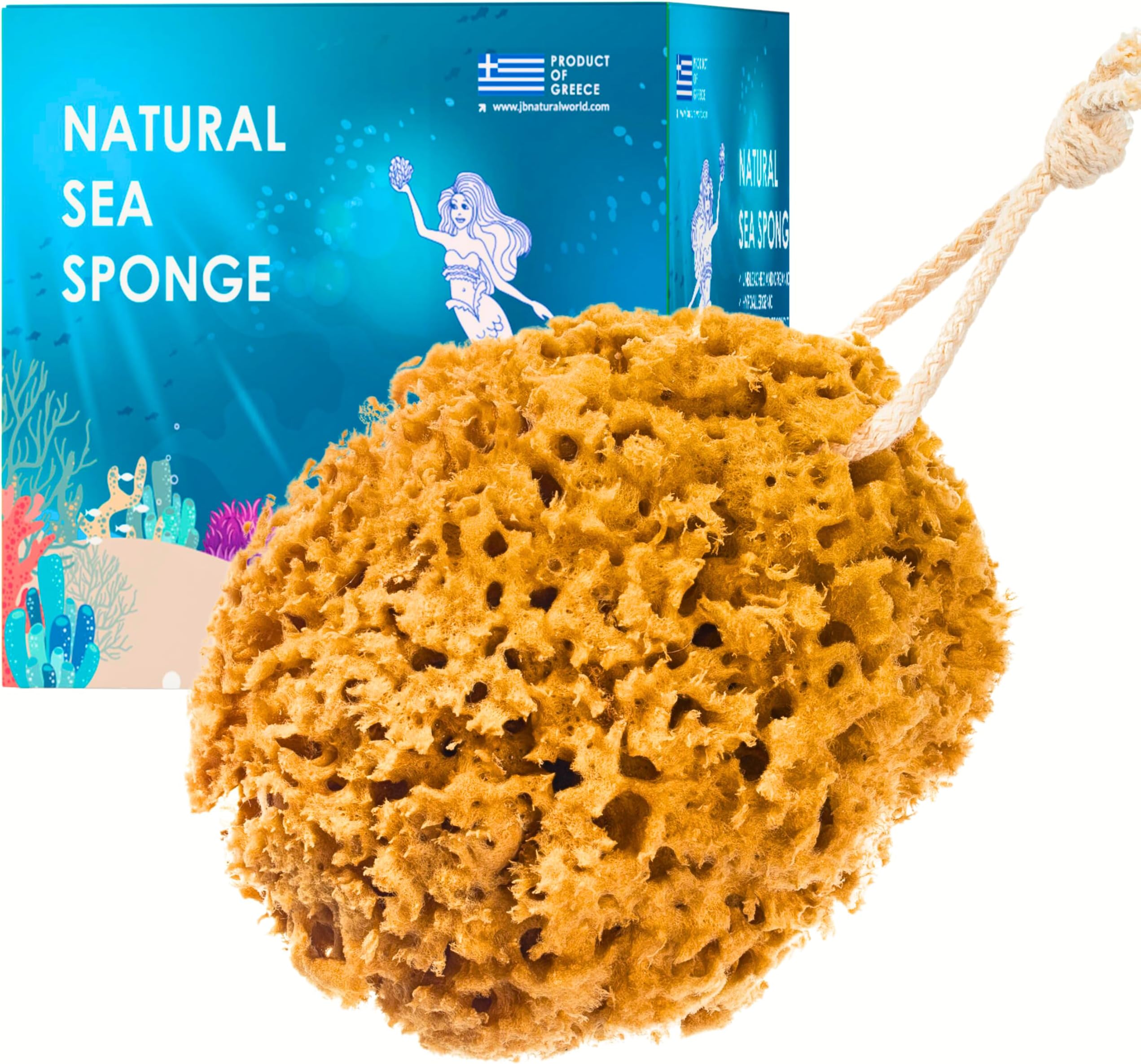 Natural Sea Sponge, Unbleached Honeycomb Bath Sponge, Exfoliating Bath Sponges for Adults, Organic Shower Sponges for Women and Men (S, 1 Piece)