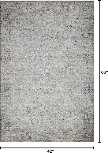 Miniatura 3 de Loloi II Drift - Alfombra decorativa color marfilcielo de 2'-3" x 3'-9"