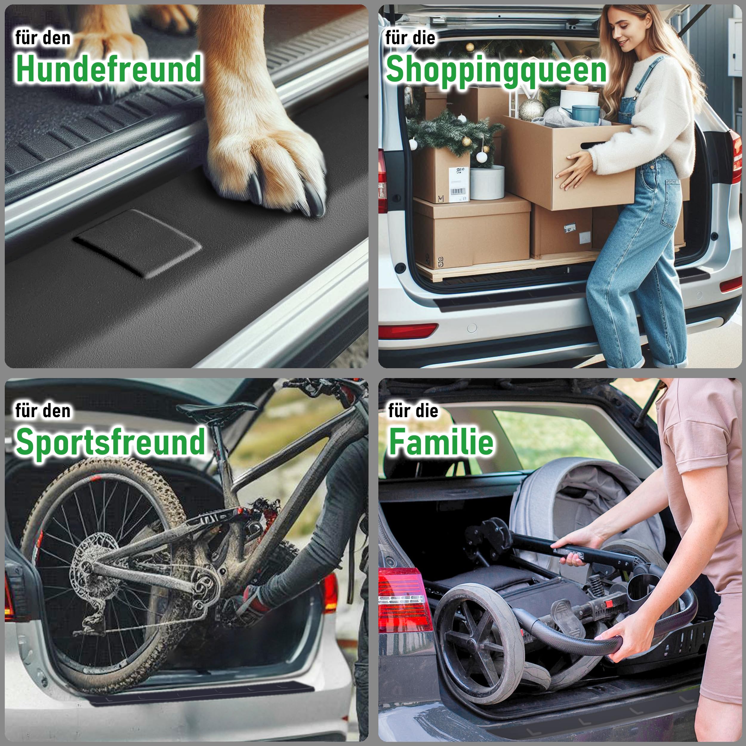 RECAMBO Protezione paraurti in plastica ABS compatibile con Seat Arona / KJ7 / anno di costruzione dal 2017 > robusto e su misura protezione ottimale per il paraurti