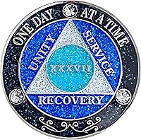 Vista 15 de (Años 1-50) AA Moneda de recuperación de 29 años, Medallón de Alcohólicos Anónimos, Moneda de Metal, Chapado en Color Plata, Moneda de Metal
