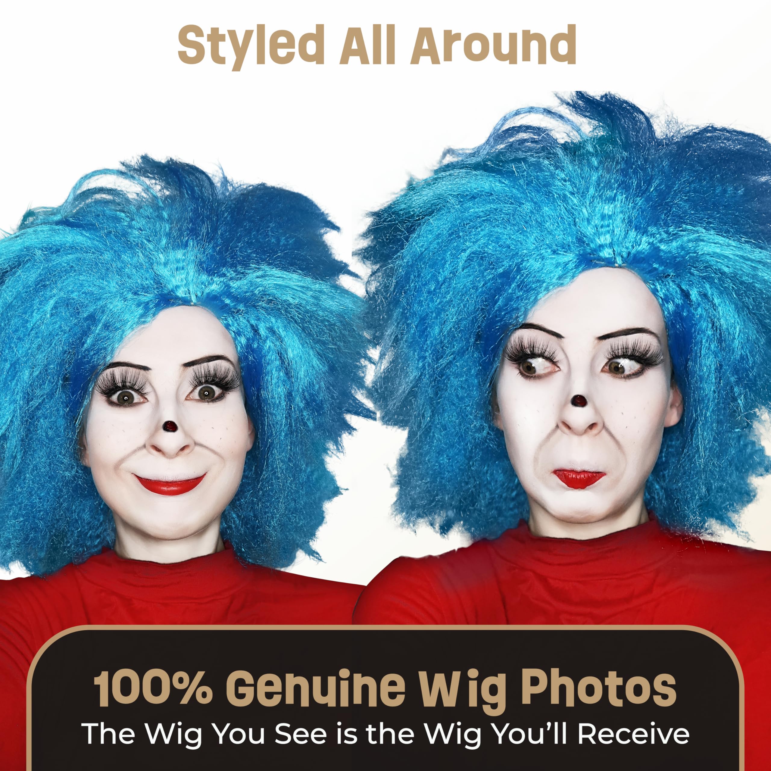 Amazon.com: ALLAURA Compatible with Thing 1 & Thing 2 Wig  display picture 1