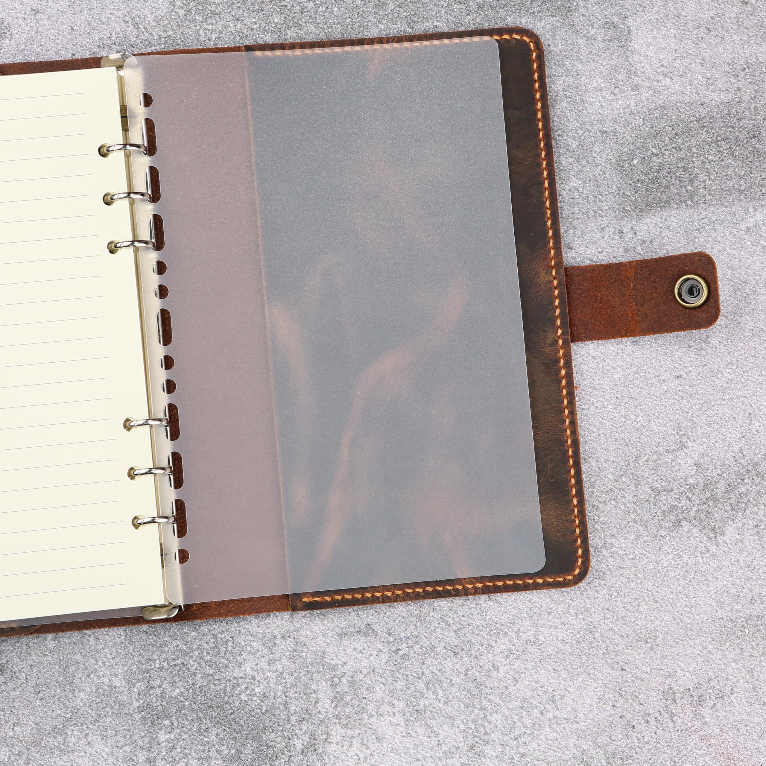 D&M leather studio Leder Notizbuch A5 – Handgefertigtes Ringbuch & Tagebuch, Leicht & Kompakt, Nachfüllbar Kalender Organizer mit Doppeltem Stifthalters, Bullet Journal Notizbuch
