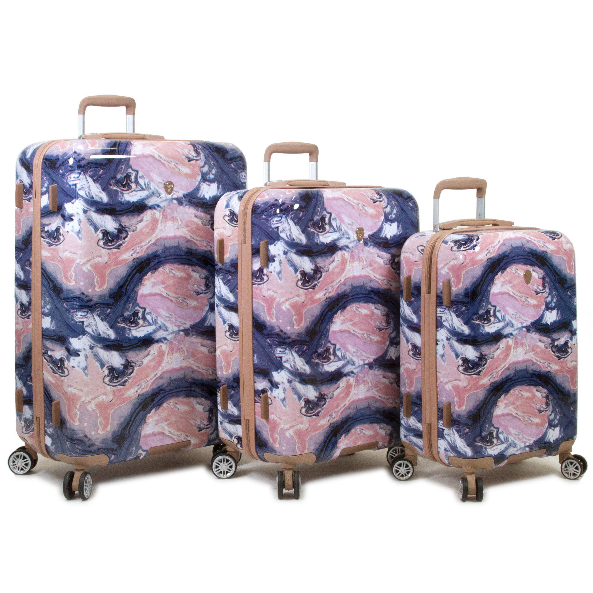 RoliteWomen's Marble Hardside Spinner Luggage, 3-Piece Set