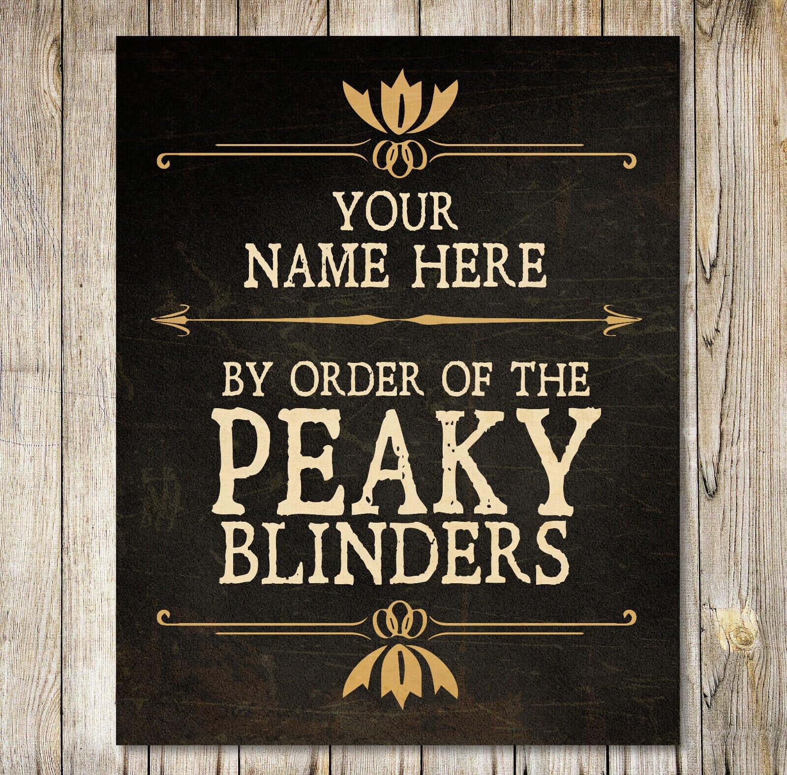 PERSONALISED METAL Plaque Wall Sign Gift Art By Order Of The Peaky Blinders