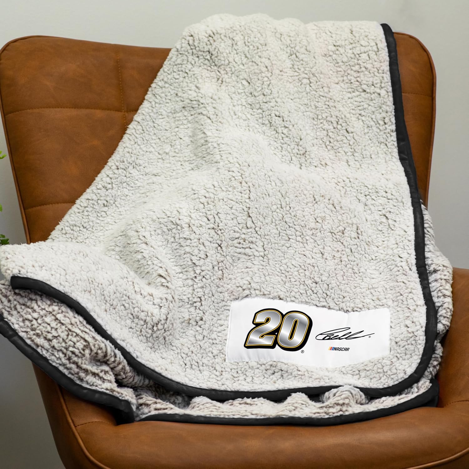 Logo Brands NASCAR Frosty Fleece Blanket – 50" x 60" | Color Trim | Fleece Material |Woven Patch