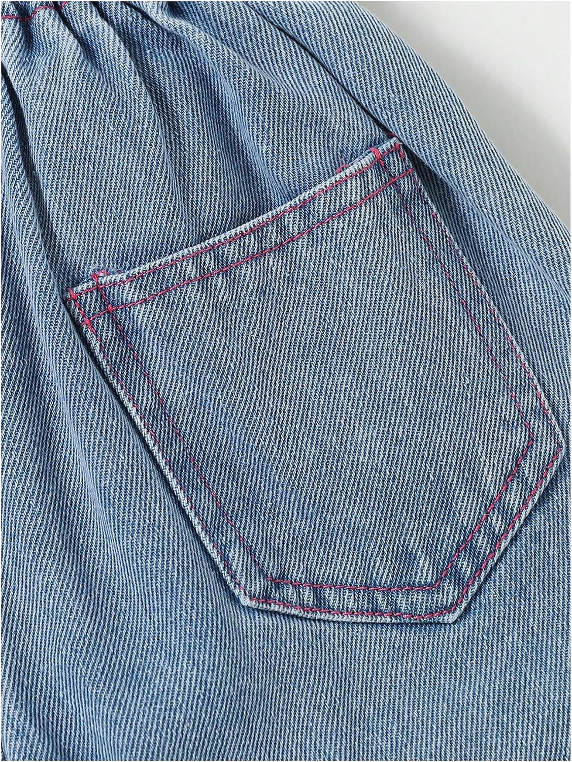 GORGLITTER Girl's Cutet Jean Shorts Heart Print Elastic High Waisted Summer Beach Vacation Denim Shorts 2025