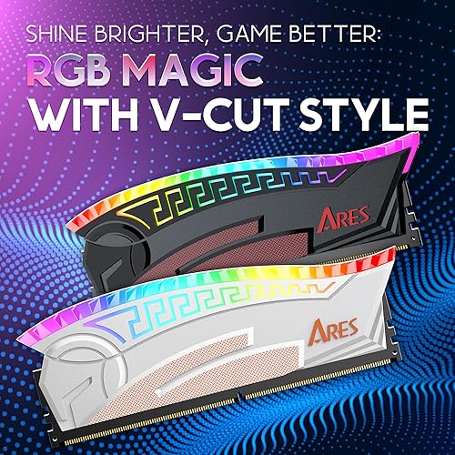 Miniatura 4 de DATO ARES Armor Pro RGB Gaming DDR4 16GB (2x8GB) 3200MHz CL22 XMP LED Memoria RAM para computadora de escritorio - Negro