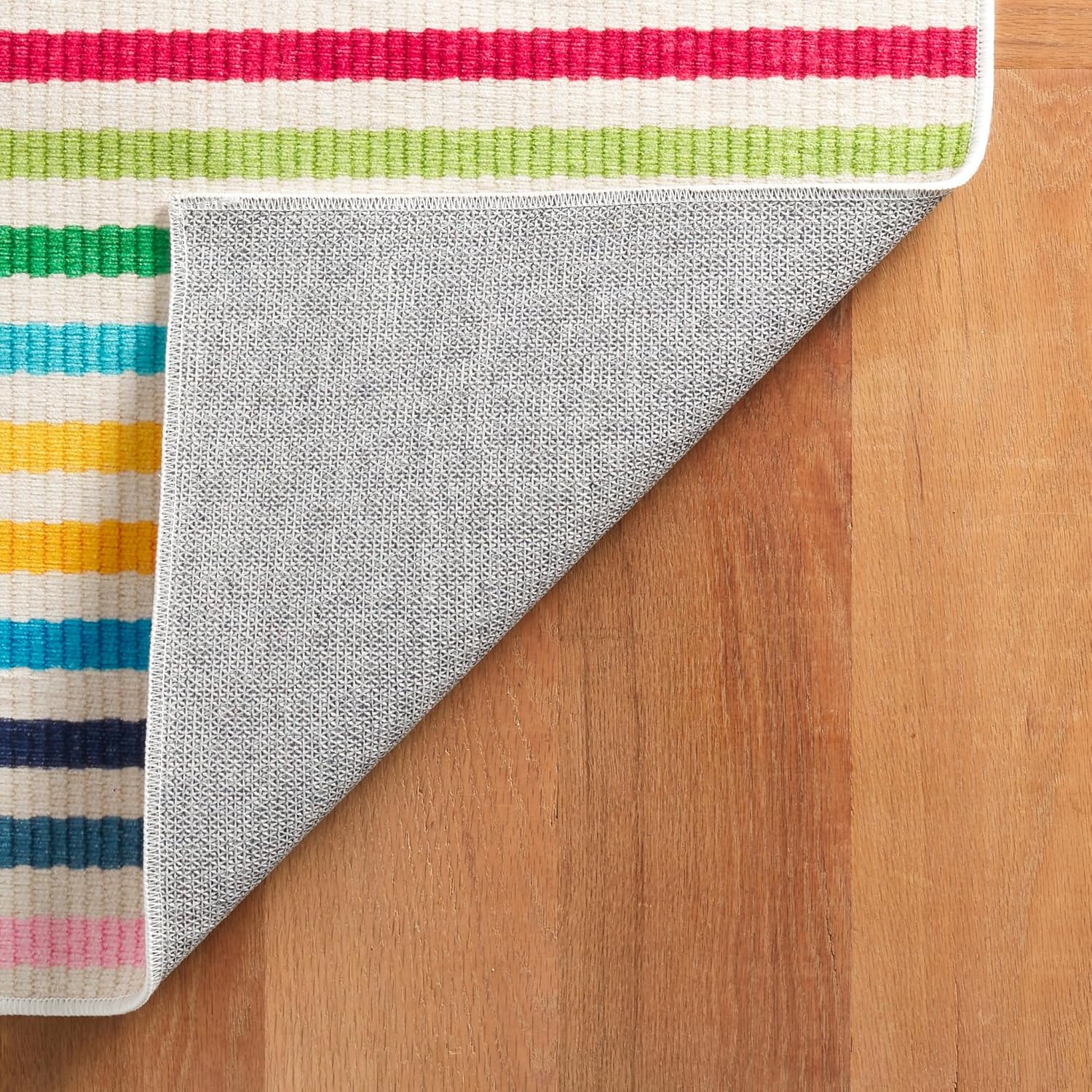 Dash & Albert Rainbow Stripe Multi Machine Washable Rug, 4 X 6 Feet, Multicolored Stripe Pattern