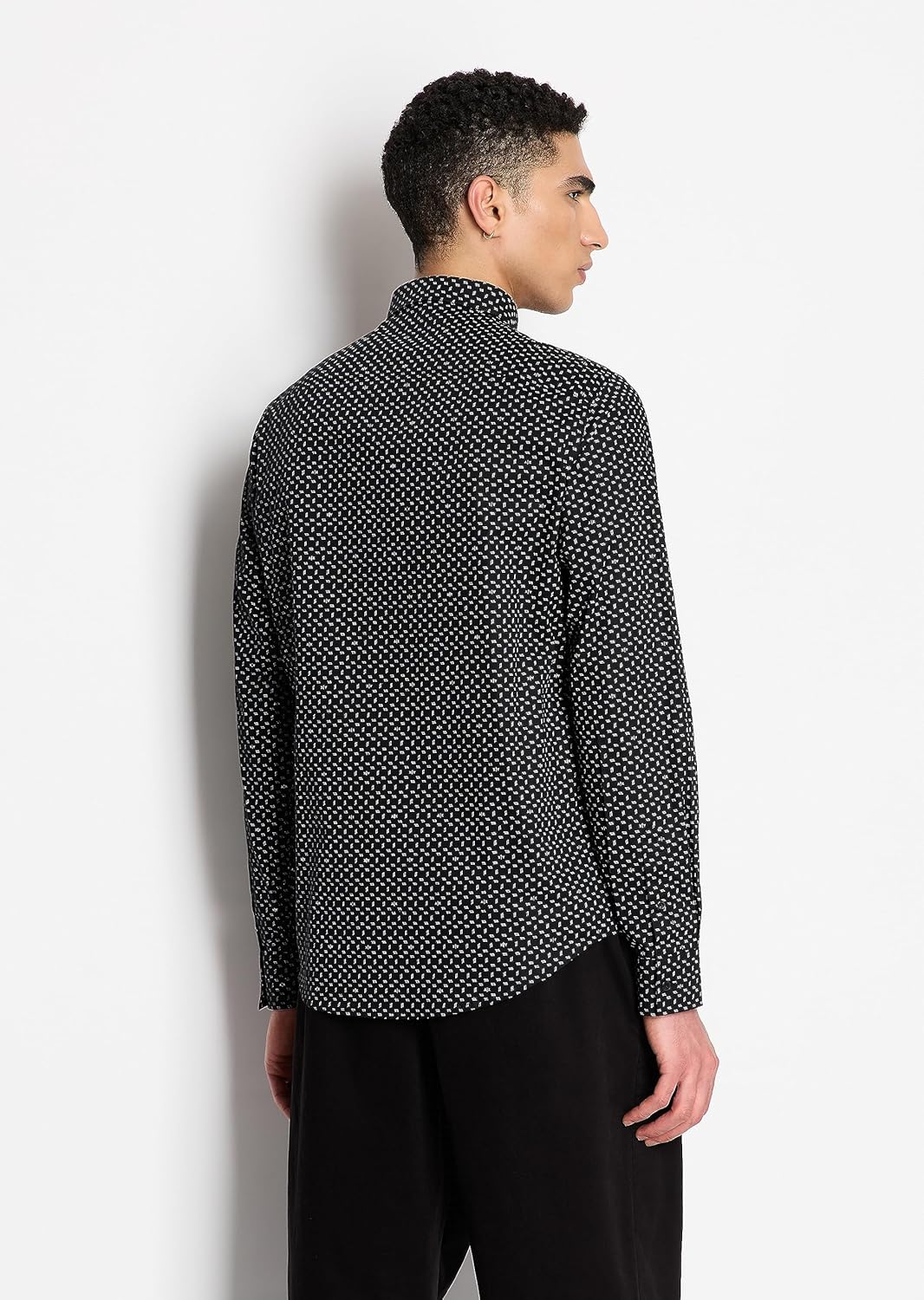 Armani Exchange Mens Stretch Cotton Poplin Long Sleeve Button Up Shirt - Image 4